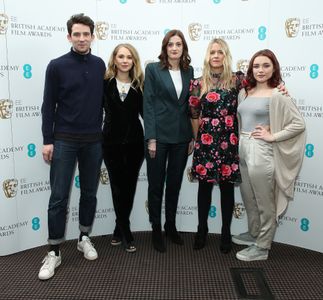 Juno Temple, Edith Bowman, Amanda Berry, Josh O'Connor, and Florence Pugh at an event for The EE British Academy Film Aw