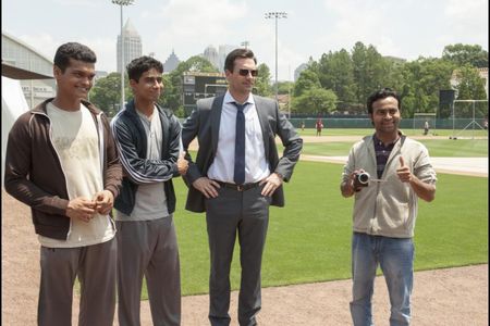 Jon Hamm, Madhur Mittal, Pitobash, and Suraj Sharma in Million Dollar Arm (2014)