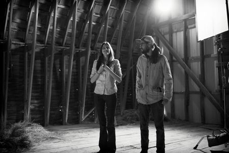 Alexia Fast and director Kevin Barker on the set of Last Kind Words.