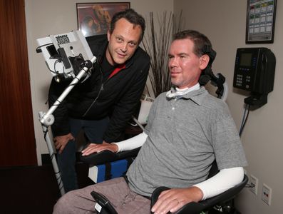 Vince Vaughn and Steve Gleason at an event for Gleason (2016)
