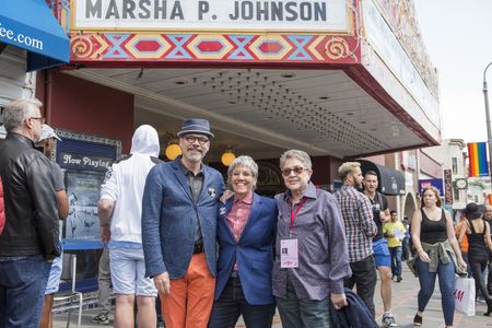 David France, L.A. Teodosio, and Joy A. Tomchin at an event for The Death and Life of Marsha P. Johnson (2017)
