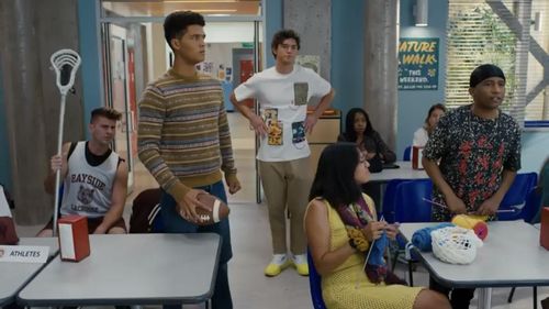 Belmont Cameli, Brandon Marcel, and DeShawn Cavanaugh in Saved by the Bell (2020)