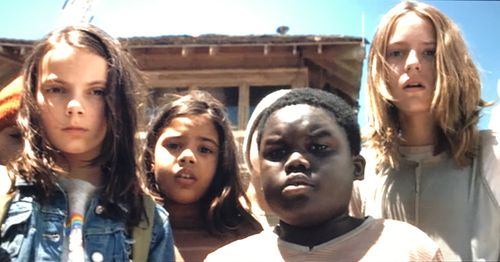 Still of Dafne Keen, Alison Fernandez, Bryant Tardy, and Hannah Westerfield in the 20th Century Fox feature Logan