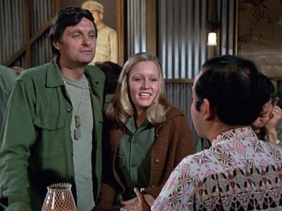 Alan Alda, Clyde Kusatsu, and Sheila Lauritsen in M*A*S*H (1972)