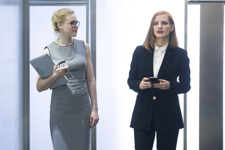 Alison Pill and Jessica Chastain in Miss Sloane (2016)