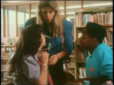 Dayo Ade, Irene Courakos, and Maureen McKay in Degrassi High (1987)