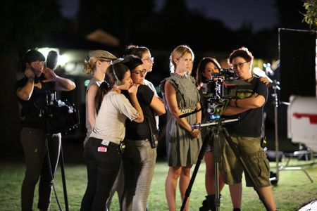All female crew on the set of The Wedding Invitation with director Rainy Kerwin