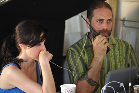 Director Shane Sooter and Producer Cassandra Arza on the set of AHA.