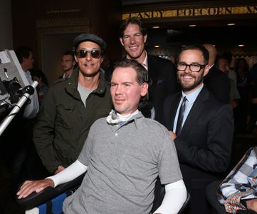 Matthew McConaughey, Clay Tweel, Scott Fujita, and Steve Gleason at an event for Gleason (2016)