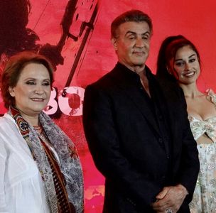 Adriana Barraza, Sylvester Stallone, Yvette Monreal photocall for Rambo Last Blood in Mexico