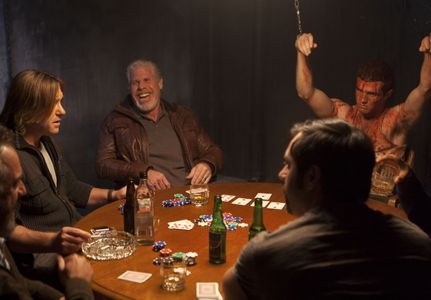 Ron Perlman, Ron Eldard, and Beau Mirchoff in Poker Night (2014)