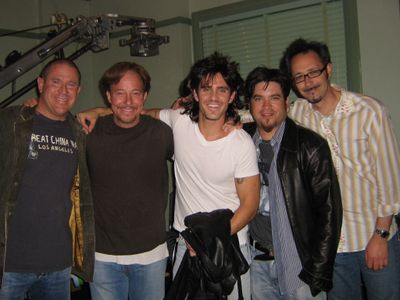 On the set of Julie Reno, Bounty Hunter (from L to R) Sandy Grushow, Michael Ross, Spencer Hill, Paul Shapiro, and Lev S
