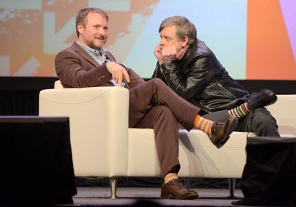 Mark Hamill and Rian Johnson at an event for The Director and the Jedi (2018)