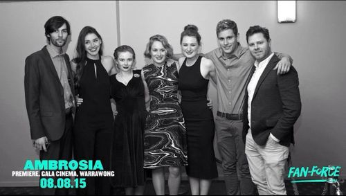 Cast and crew at premiere of Australian feature fim, Ambrosia.