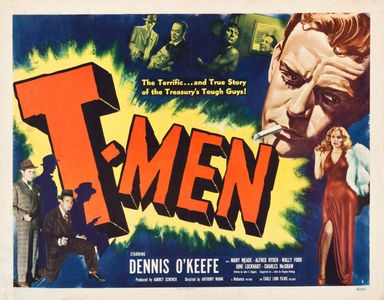 Mary Meade, Dennis O'Keefe, and Alfred Ryder in T-Men (1947)