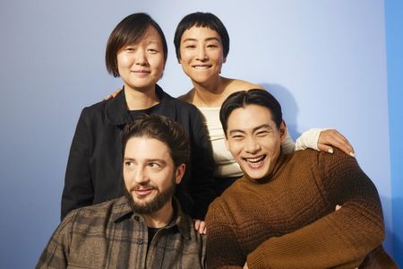 Celine Song, Teo Yoo, John Magaro, and Greta Lee at an event for Past Lives (2023)