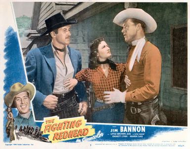 Jim Bannon, John Hart, and Peggy Stewart in The Fighting Redhead (1949)