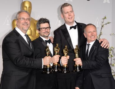 Skip Lievsay, Chris Munro, Christopher Benstead, and Niv Adiri at an event for The Oscars (2014)