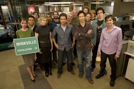 Eric McCormack, Monica Potter, Geoffrey Arend, Tom Cavanagh, and Mike Damus in Trust Me (2009)