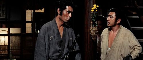 Shintarô Katsu, Tatsuya Nakadai, and Reiko Ôhara in Zatoichi Goes to the Fire Festival (1970)