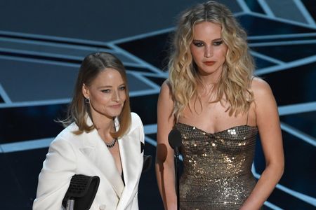 Jodie Foster and Jennifer Lawrence at an event for The Oscars (2018)