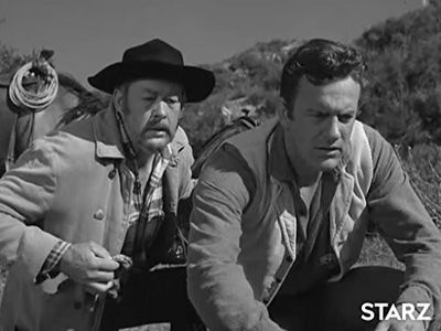 James Arness and Woodrow Chambliss in Gunsmoke (1955)