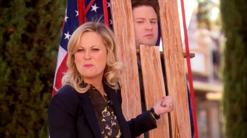 Amy Poehler and Justin Uretz in Parks and Recreation (2009)
