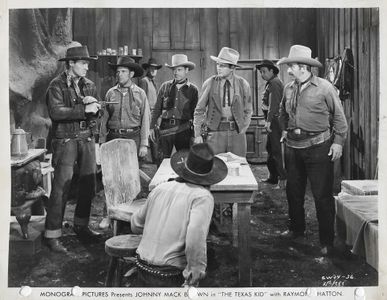 Lynton Brent, Edmund Cobb, John Judd, Charles King, Kermit Maynard, Stanley Price, and Marshall Reed in The Texas Kid (1