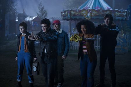 Ross Lynch, Jaz Sinclair, Lachlan Watson, Jonathan Whitesell, and Gavin Leatherwood in Chilling Adventures of Sabrina (2