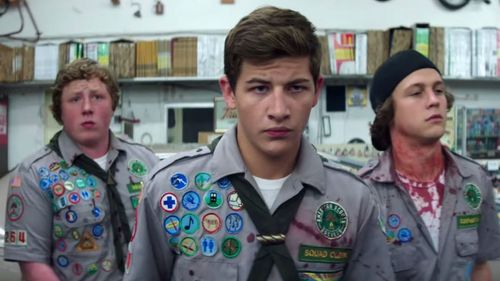 Logan Miller, Tye Sheridan, and Joey Morgan in Scouts Guide to the Zombie Apocalypse (2015)