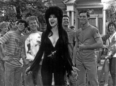 Cassandra Peterson, Ira Heiden, Kris Kamm, and Scott Morris in Elvira: Mistress of the Dark (1988)