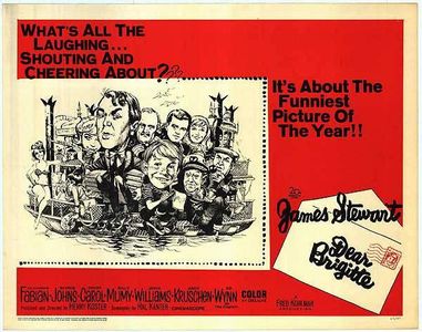 James Stewart, Fabian, Cindy Carol, Glynis Johns, Jack Kruschen, and Bill Mumy in Dear Brigitte (1965)