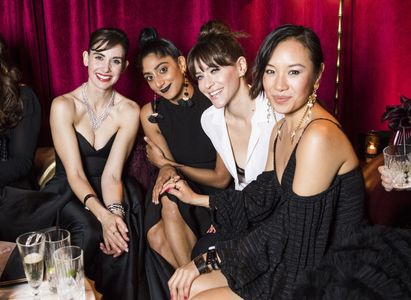 Jackie Tohn, Alison Brie, Ellen Wong, and Sunita Mani at an event for 75th Golden Globe Awards (2018)