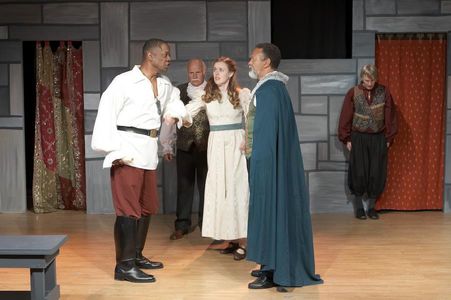 Billy, Mayo, Bill Jackson, Marion Kerr, Jean Glaudé, and Jamie Dawson onstage in the Los Angeles Shakespeare Company pro