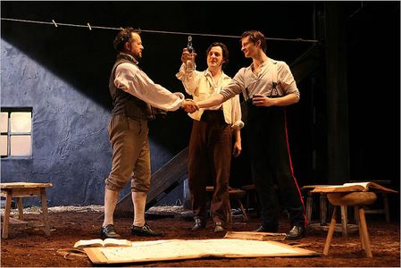 David Costible as Manus, Alan Cox as Owen, and Chandler Williams as Lt. Yolland in MTC's 2007 Broadway revival of Transl