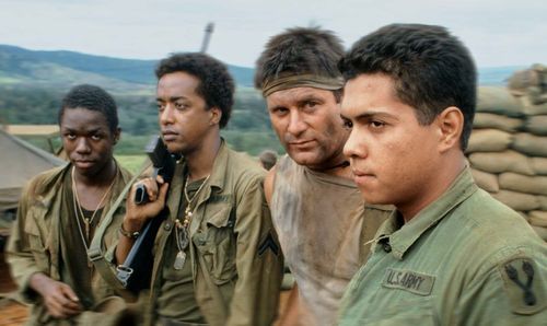 Stan Foster, Ramón Franco, Terence Knox, and Miguel A. Núñez Jr. in Tour of Duty (1987)