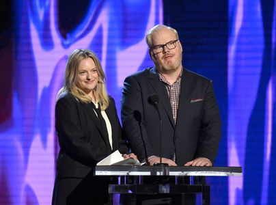 Elisabeth Moss and Jim Gaffigan at an event for 35th Film Independent Spirit Awards (2020)