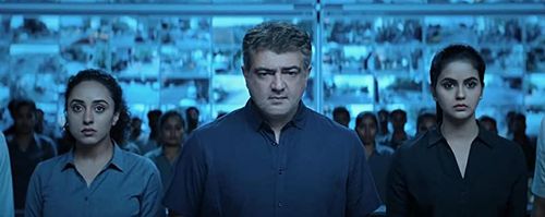 Ajith Kumar, Chaitra Reddy, and Pearle Maaney in Valimai (2022)