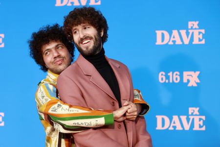 Benny Blanco and Dave Burd at an event for Dave (2020)