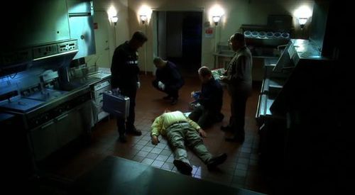 Laurence Fishburne, Paul Guilfoyle, Pat Asanti, George Eads, and David Berman in CSI: Crime Scene Investigation (2000)
