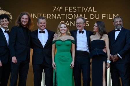 Matt Damon, Moussa Maaskri, Tom McCarthy, Abigail Breslin, John Macdougall, Camille Cottin, and Idir Azougli at an event