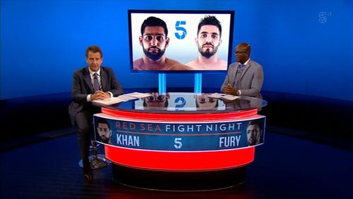 Mark Pougatch, Amir Khan, Duke McKenzie, and Billy Dib in Boxing on 5: Red Sea Fight Night: Khan & Fury (2019)