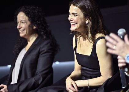 Keri Russell and Debora Cahn at an event for The Diplomat (2023)