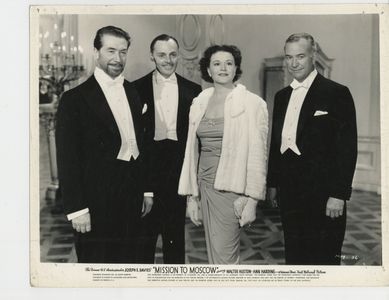 Jerome Cowan, Victor Francen, Maria Palmer, and Minor Watson in Mission to Moscow (1943)
