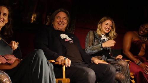 Geri Courtney-Austein, Robert Carradine and Julie Lake at the Q&A for the James Blondes Premiere