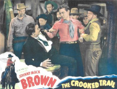 Johnny Mack Brown, Dick Curtis, Oscar Gahan, Charles King, John Merton, Fred Parker, and John Van Pelt in The Crooked Tr