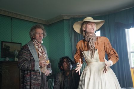 Hugh Laurie, Tilda Swinton, and Dev Patel in The Personal History of David Copperfield (2019)