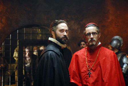 Nick Ashdon as Domenicos Theotokopoulos (El Greco) and Juan Diego Botto as Nino de Guevara during filming