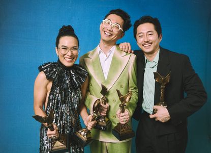 Lee Sung Jin, Steven Yeun, and Ali Wong at an event for 39th Film Independent Spirit Awards (2024)