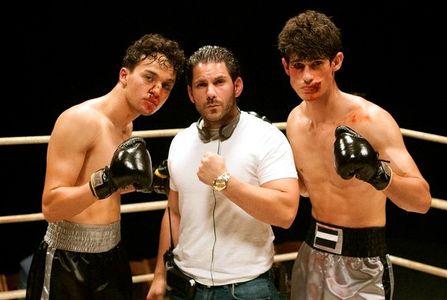 Mike Dusi, Mojean Aria, and Eddie Arrazola in The Bronx Bull (2016)